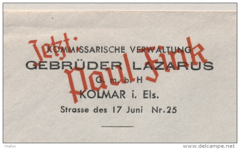 Reich / Elsass - 1941 - 3Pf On Printed Matter From Kolmar I. Els. To St Ludwig - Bezetting 1938-45
