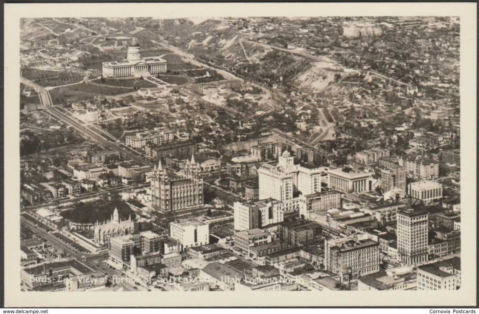 Birds-Eye View Of Portion Of Salt Lake City, Utah, C.1940 - EKC RPPC - Salt Lake City