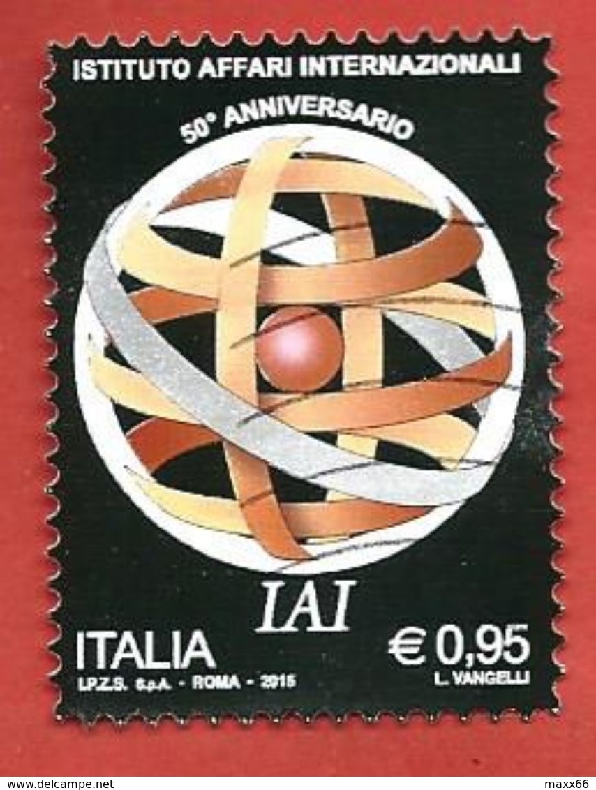 ITALIA REPUBBLICA USATO - 2015 - 50º Anniversario Fondazione Istituto Affari Internazionali - IAI - € 0,95 - S. 3644 - 2011-20: Used