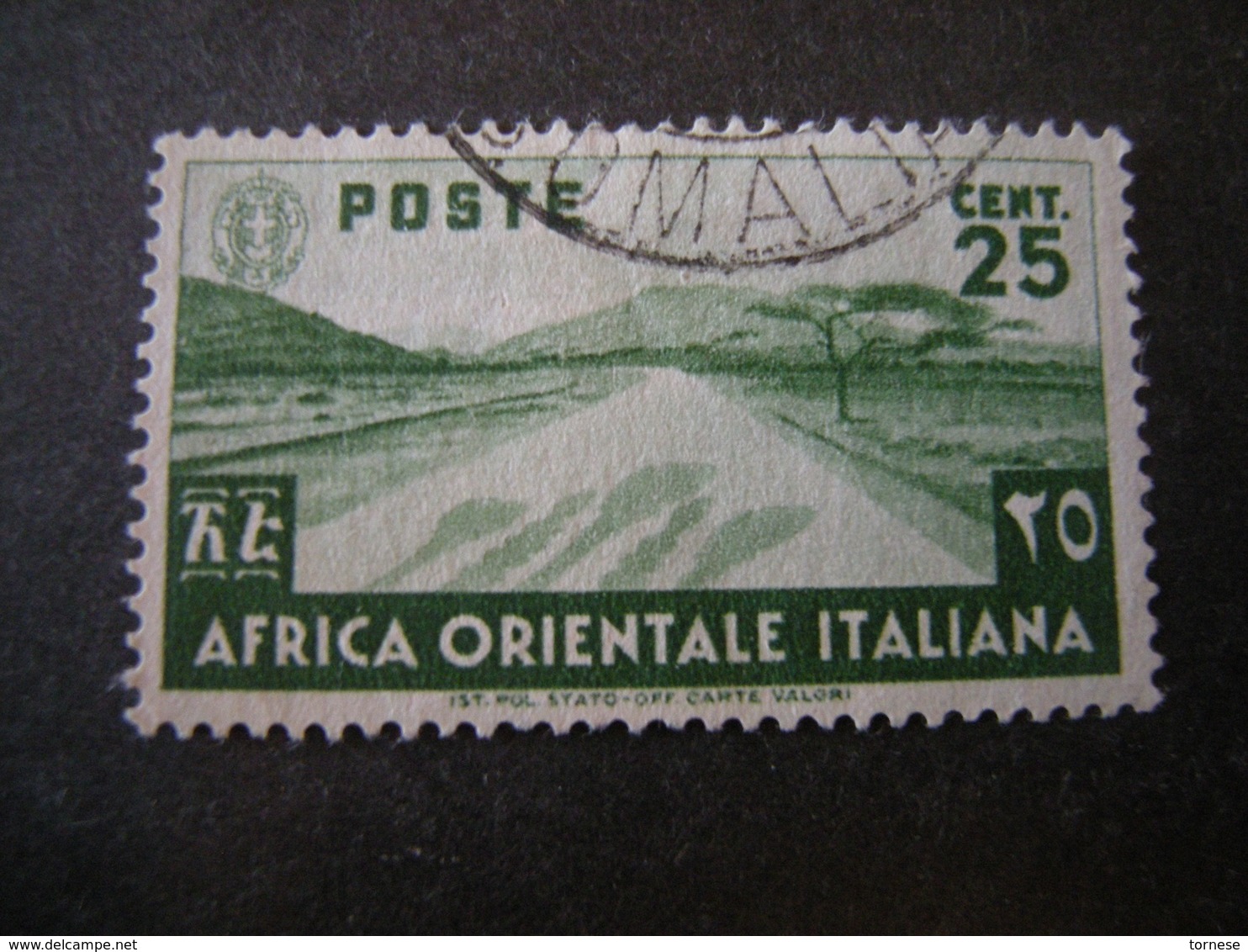 AFRICA ORIENT. ITALIANA - 1938, Pittorica, Sass N. 7, Cent. 25, Usato - Africa Orientale Italiana