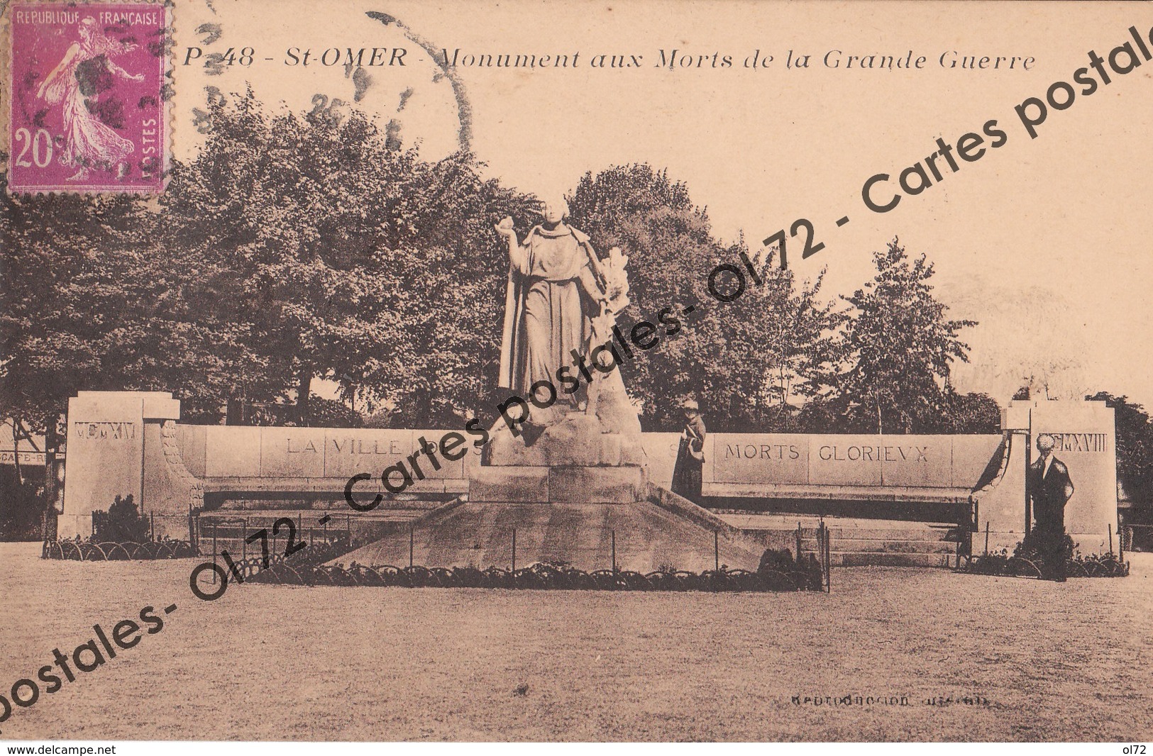 CPSM - Pas De Calais > Saint Omer - Monument Aux Morts De La Grande Guerre - Saint Omer