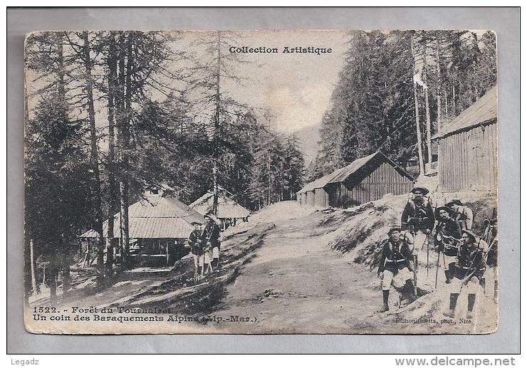 CPA - Collection Artistique -  (06) - 1522. Foret Du Tournairet - Un Coin Des Baraquements Alpins - Régiments