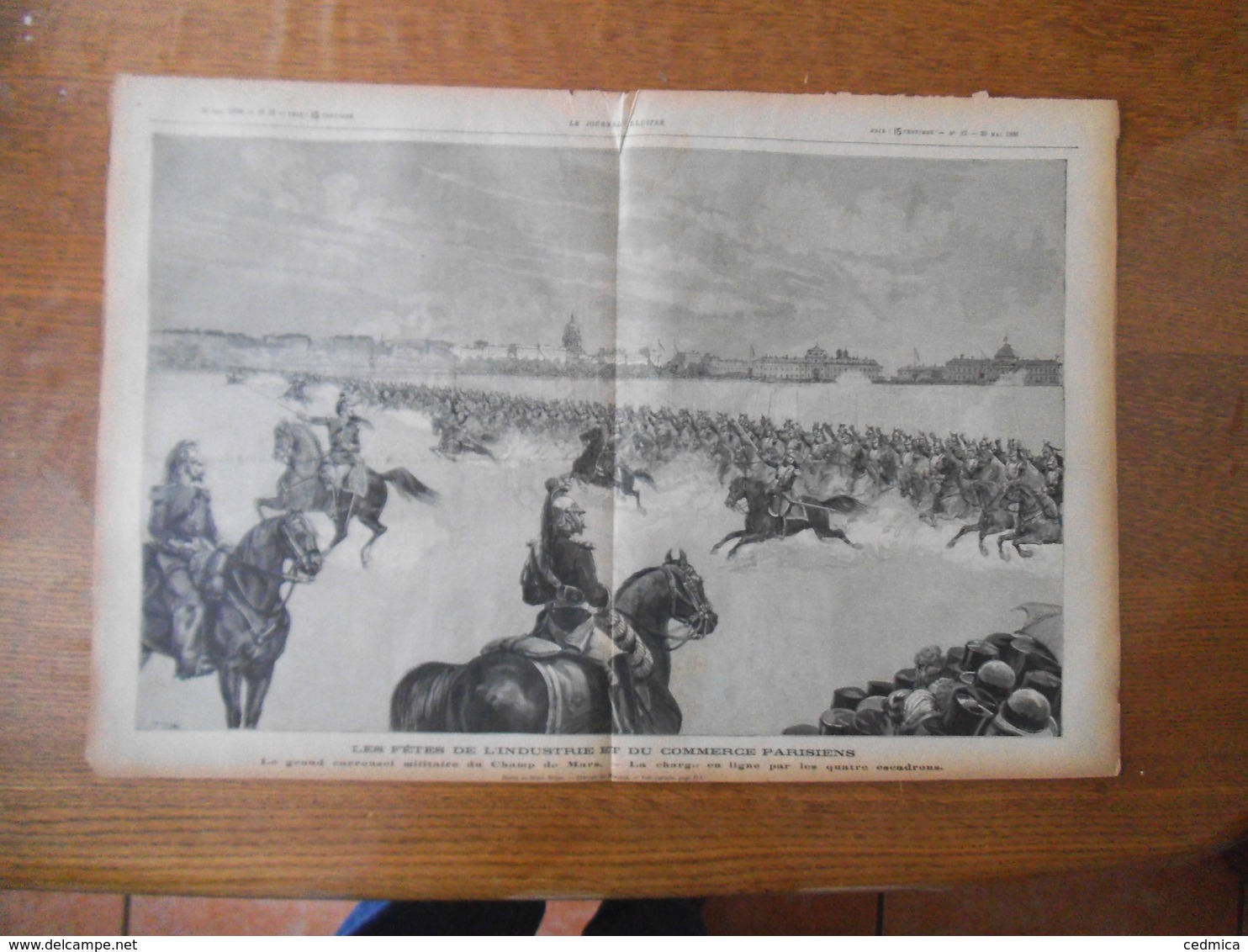 LES FÊTES DE L'INDUSTRIE ET DU COMMERCE PARISIENS CARROUSEL MILITAIRE DU CHAMP   IMAGE TIREE DU JOURNAL ILLUSTRE 1886 - Otros & Sin Clasificación