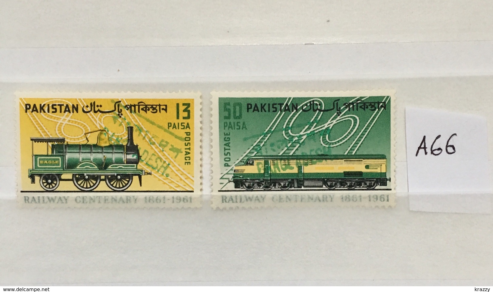 Bangladesh Ovpt Pakistan 1972-73 Post Master Hs Electric Train Railways Diesel Locomotive #A66 - Trains