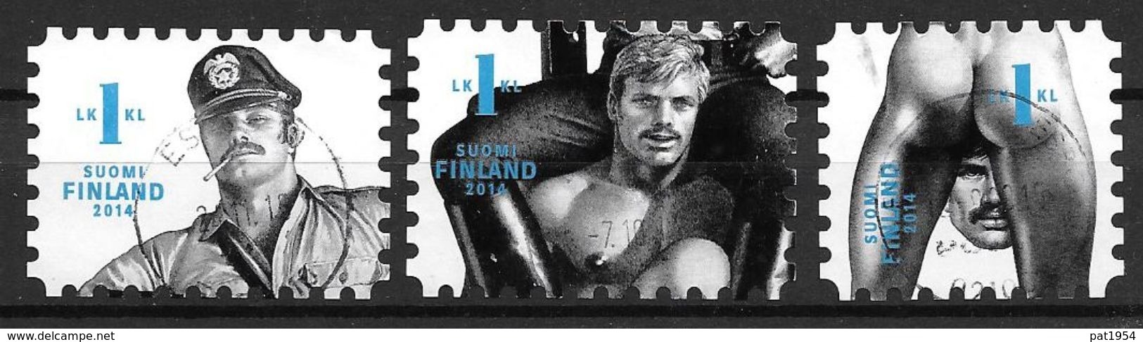 Finlande 2014 N°2305/2307 Oblitérés Tom Of Finland. Oeuvres  Homosexuelles - Usados