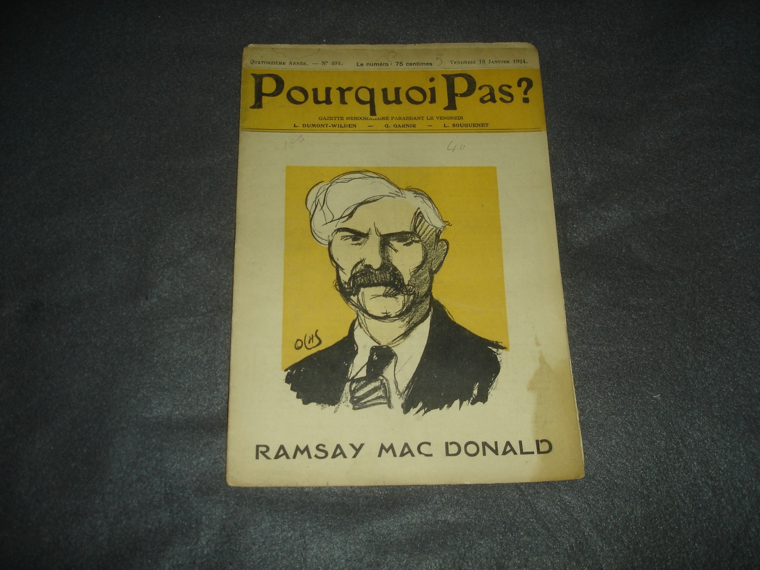 Gazette Hebdomadaire   Pourquoi Pas   N° 494  Ramsay Mac Donald - Autres & Non Classés