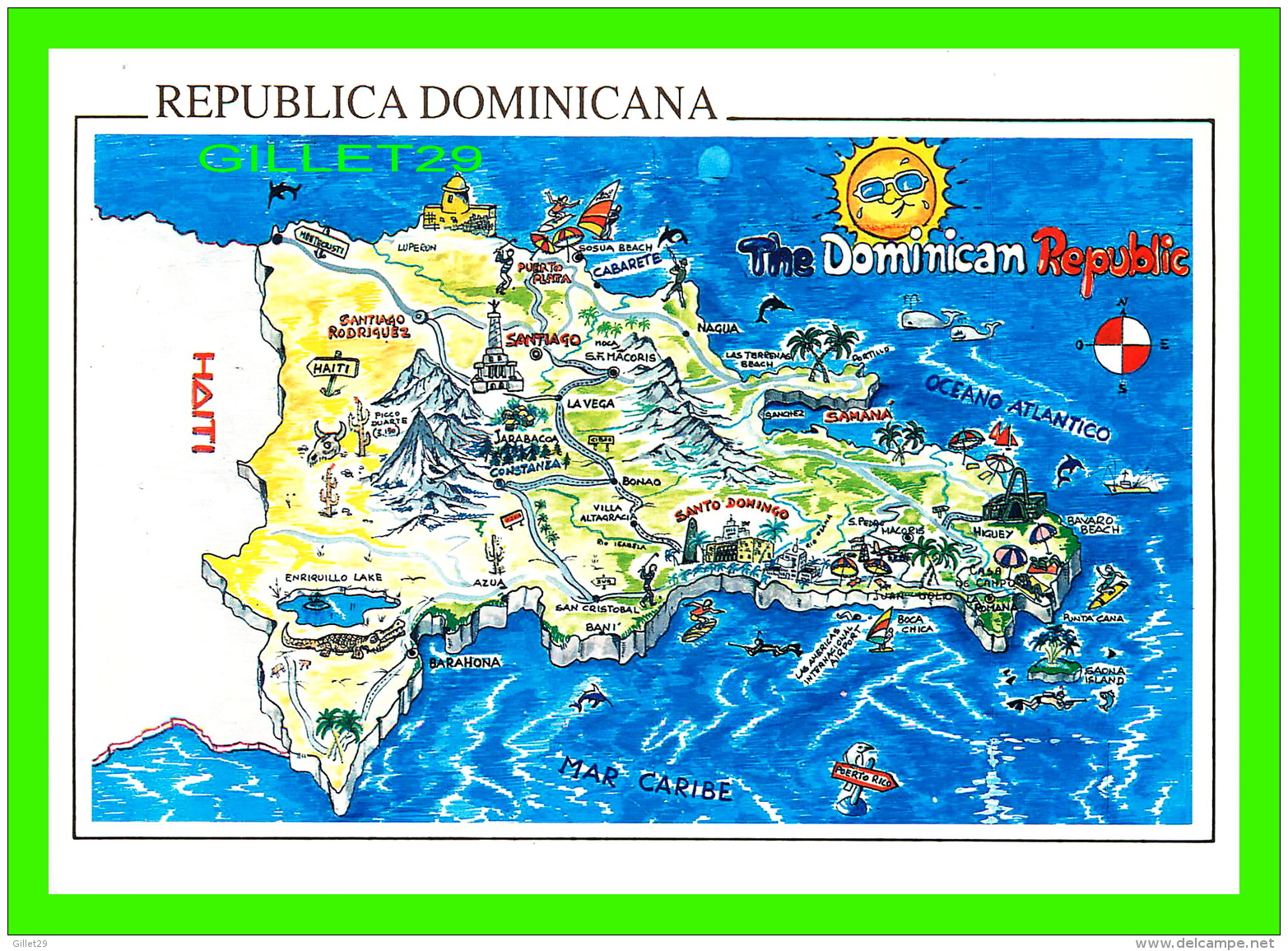 MAPS - CARTES GÉOGRAPHIQUES - THE DOMINICAN REPUBLIC - CARIBE LINE - REPUBLICA DOMINICANA - - Cartes Géographiques