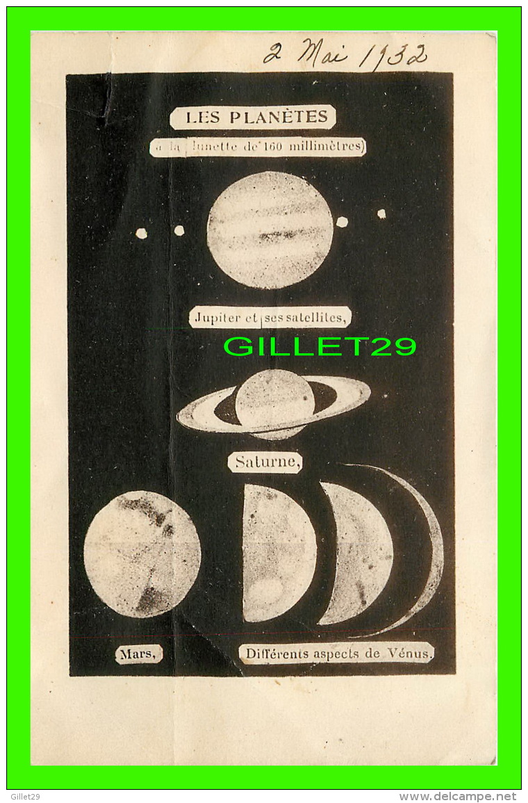 ASTRONOMIE - LES PLANÈTES À LA LUNETTE DE 169 MILLIMÈTRES - ÉCRITE EN 1932 - - Astronomie