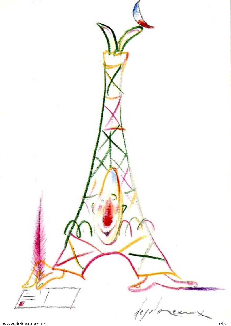 DESCLOZEAUX   CENTENAIRE DE LA CARTE POSTALE ILLUSTREE ET DE LA TOUR EIFFEL  1989 - Desclozeaux