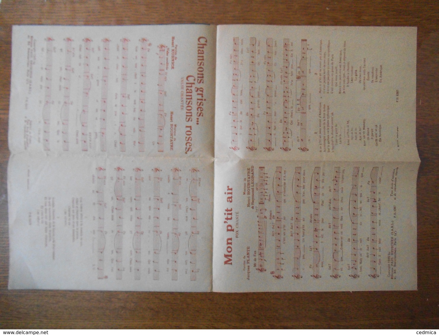 Y'A PAS D'PRINTEMPS EDITH PIAF PAROLES DE HENRI CONTET MUSIQUE DE MARGUERITE MONNOT, MON P'TIT AIR,CHANSONS GRISES 1944 - Partitions Musicales Anciennes