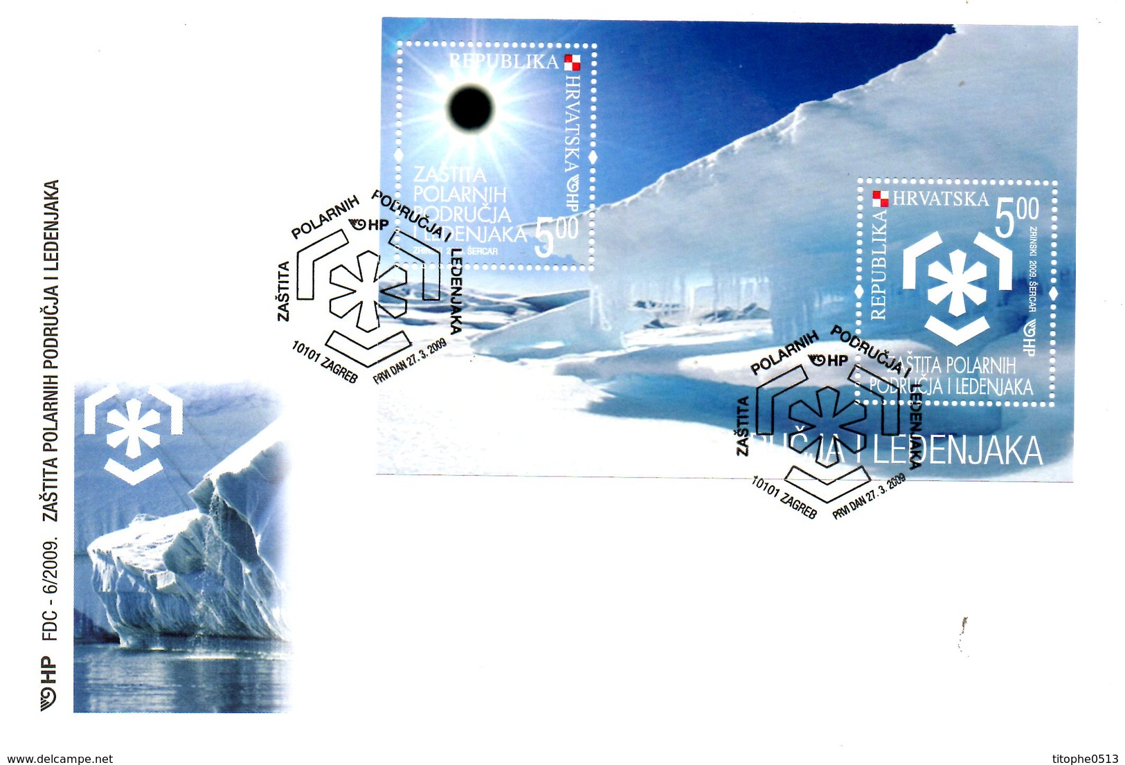 CROATIE. BF 35 De 2009 Sur Enveloppe 1er Jour. Protection Des Zones Polaires. - Preserve The Polar Regions And Glaciers