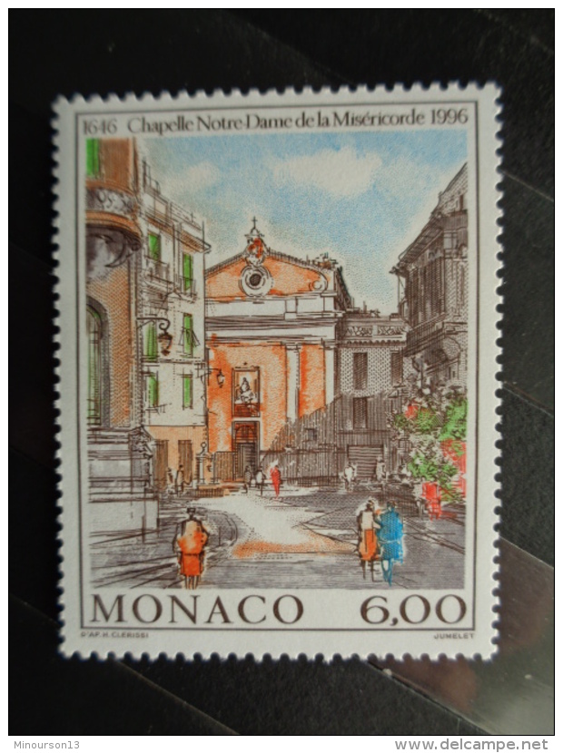 MONACO 1996 Y&amp;T N° 2030 ** - 350e ANNIV. DE L'INAUGURATION CHAPELLE DE LA MISERICORDE - Unused Stamps