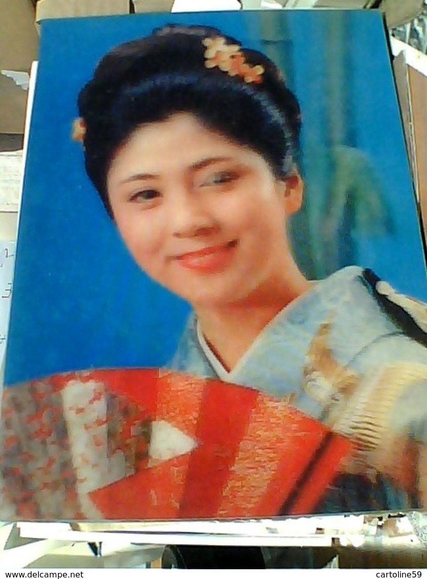 EFFETTO TRIDIMENSIONALE  3 TRE D Japan. Wink. Geisha - Old Color Stereo   N1970  GN21728 - Cartoline Stereoscopiche
