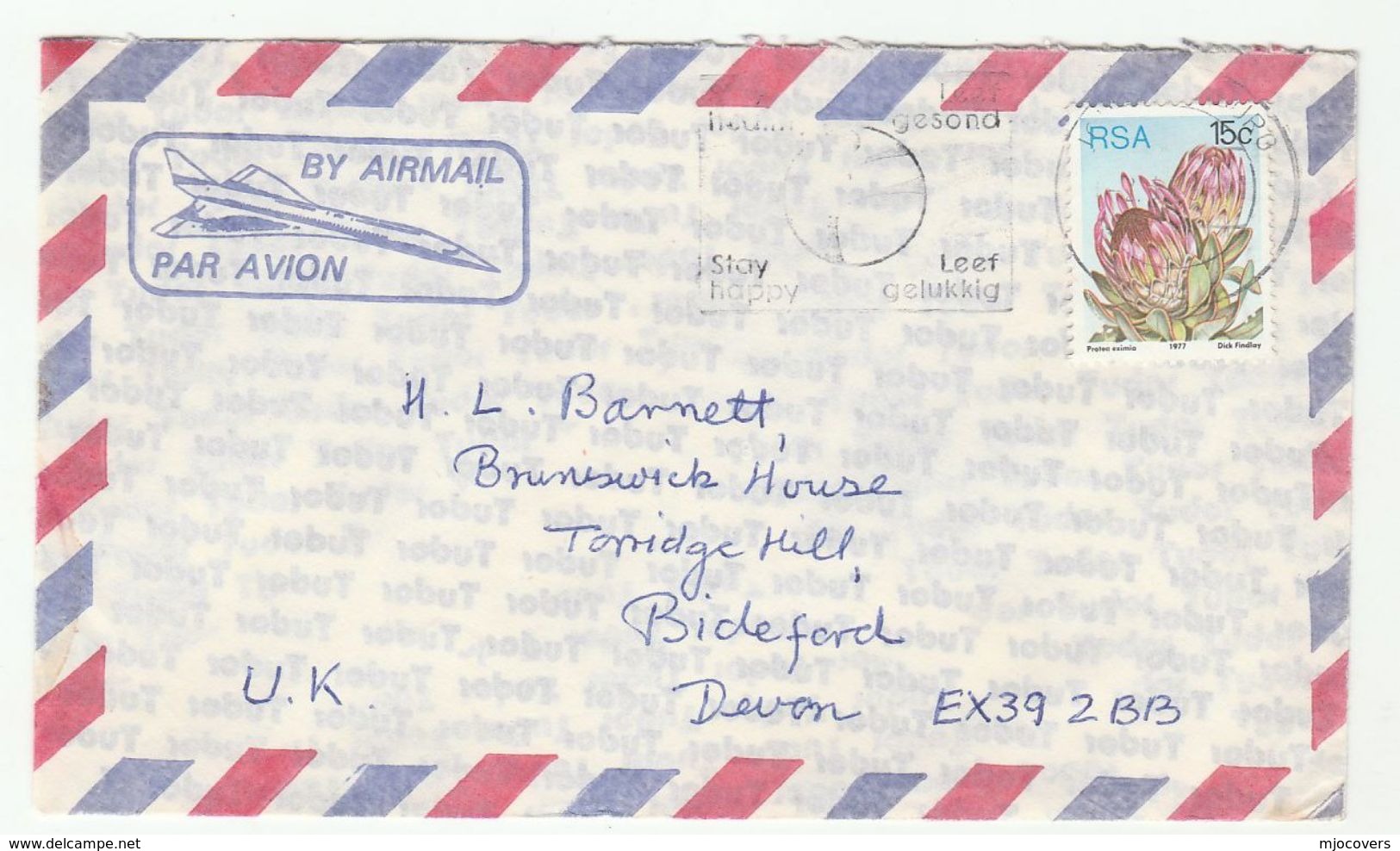 CONCORDE Pic SOUTH AFRICA Air Mail COVER Aviation Stamps - Lettres & Documents