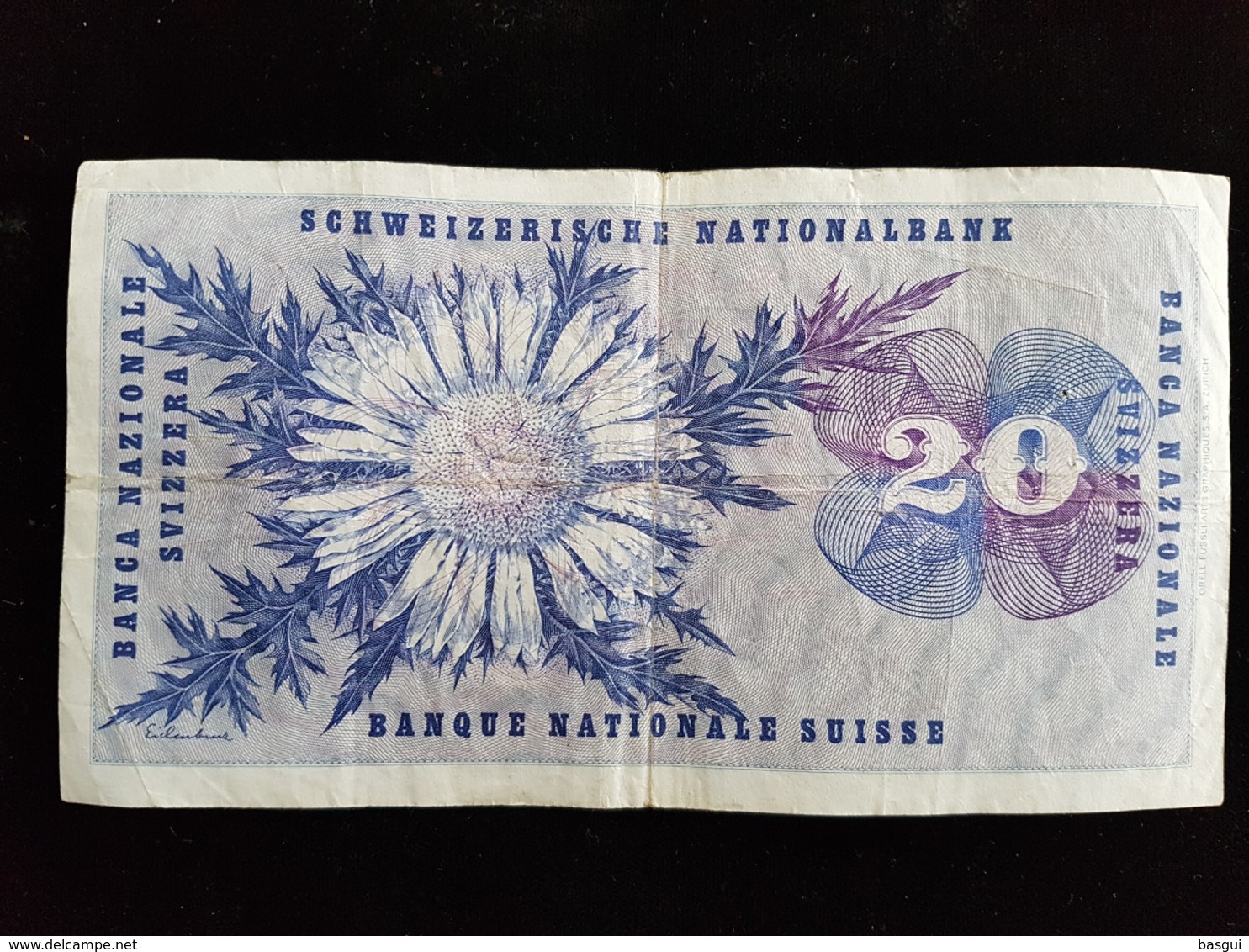 Billet De 20 Francs Suisse ;1974 Serie 97 L - Suiza