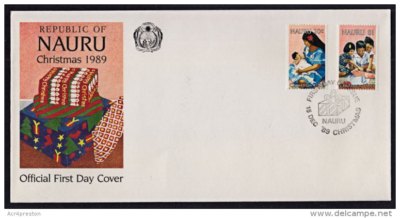 Ca0078 NAURU 1989, SG 377-8  Christmas,  FDC - Nauru