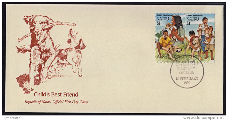 Ca0090 NAURU 1994,  SG 417a 'Hong Kong '94' Stamp Exhibition, Chinese New Year Of The Dog,  FDC - Nauru