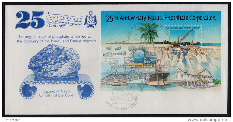 Ca5021 NAURU 1995, SG MS437  25th Anniv Nauru Phosphate Corporation,  FDC - Nauru