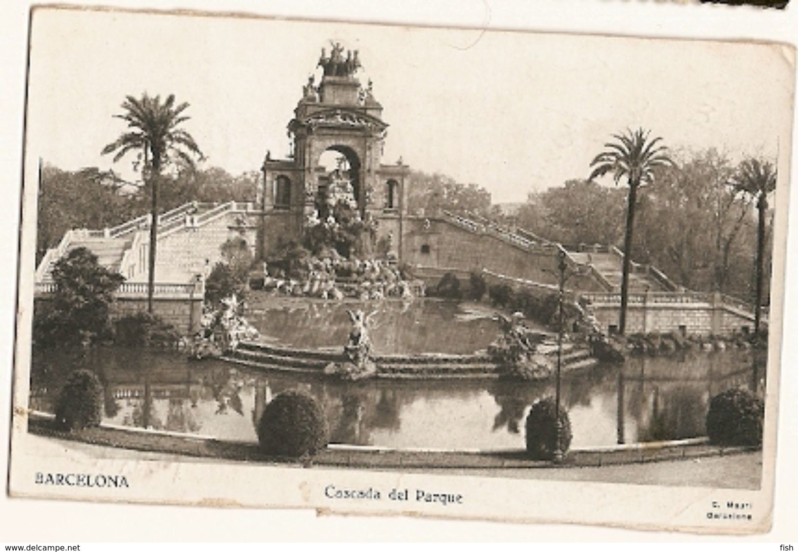 Spain & Circulated, Cascada Del Parque, Barcelona, Paus Francia 1951 (646) - Monuments