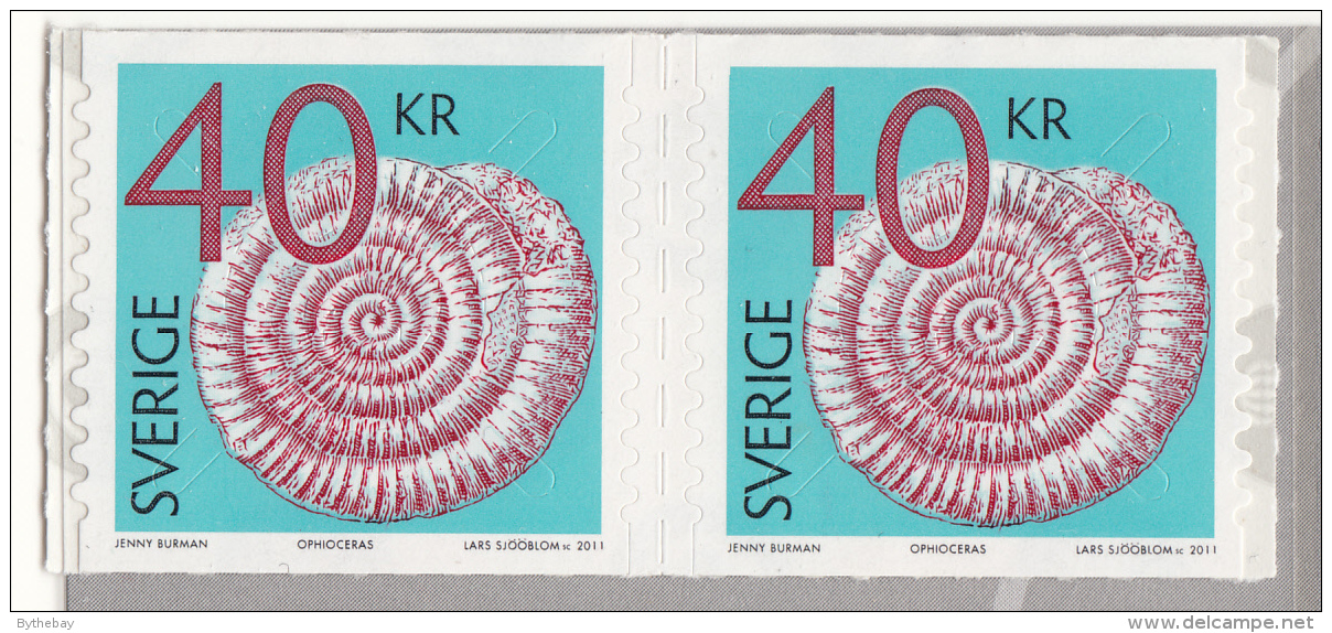 Sweden 2011 MNH Pair 40k Ophioceras - Fossils - Ungebraucht