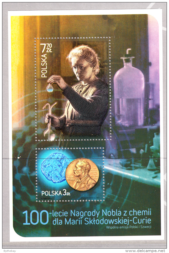 Poland 2011 MNH Souvenir Sheet Of 2 Marie Curie Joint With Sweden - Emissions Communes