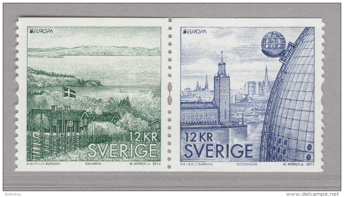 Sweden 2012 MNH Se-tenant Pair 12k Dalarna, Stockholm  Visit Sweden EUROPA - Neufs