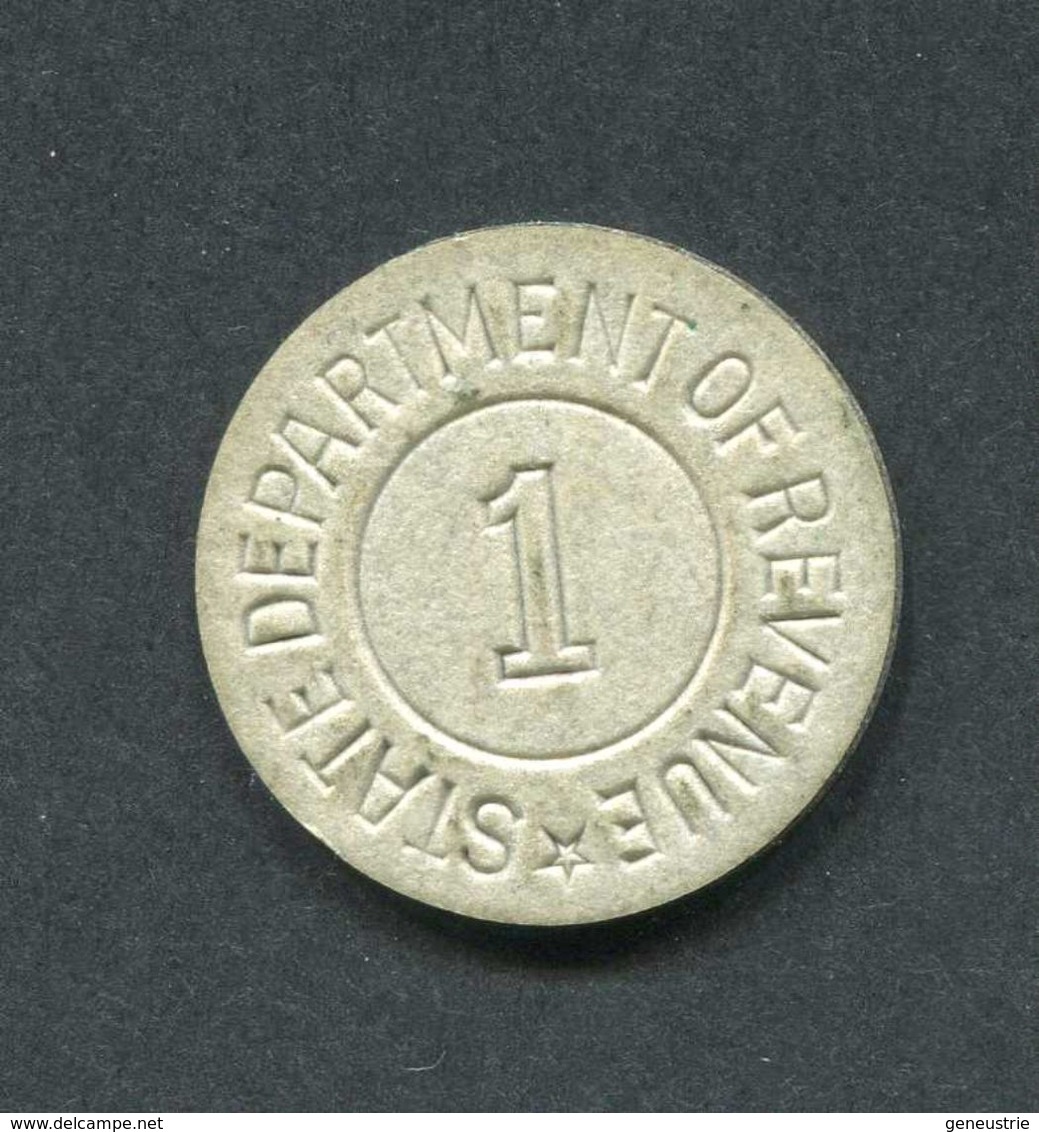 Jeton De Nécessité Etats-Unis Années 20 "1 Alabama - Tax - Token / 1 State Department Revenue" Emergency Token - Monetary/Of Necessity