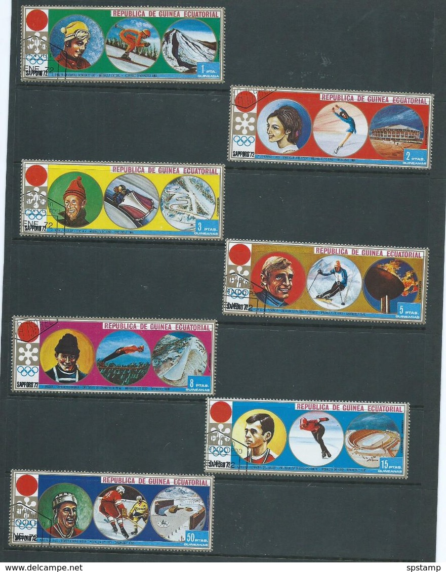 Equatorial Guinea 1972 Sapporo Winter Olympics Set Of 7 FU - Winter 1972: Sapporo