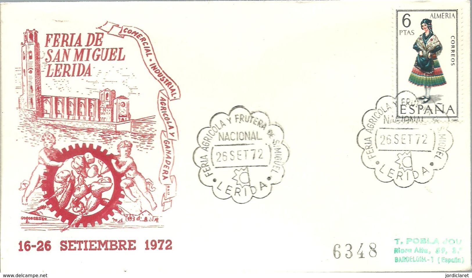 POSTMARKET ESPAÑA 1972 LERIDA - Agricultura