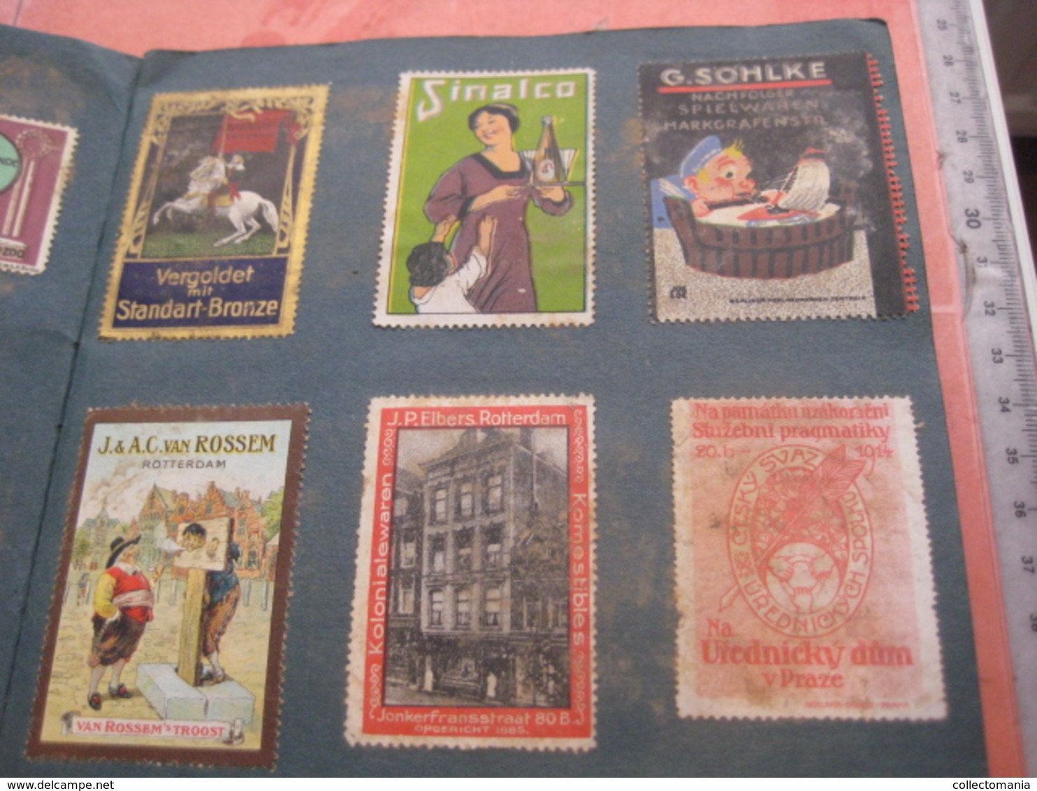 more than 100  PUB advertising poster stamps sluitzegels,small album, all scanned, cinderellas c1910à1920 reklamemarken