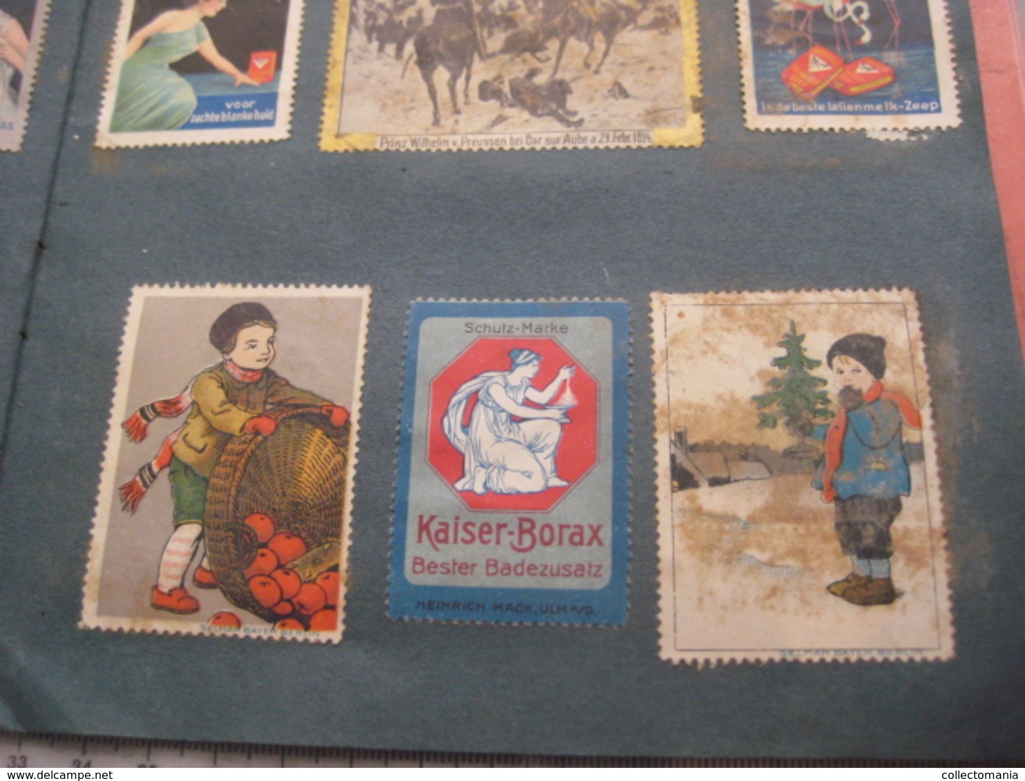 more than 100  PUB advertising poster stamps sluitzegels,small album, all scanned, cinderellas c1910à1920 reklamemarken