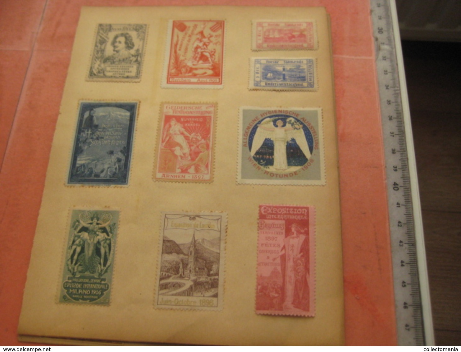 more than 100  PUB advertising poster stamps sluitzegels,small album, all scanned, cinderellas c1910à1920 reklamemarken