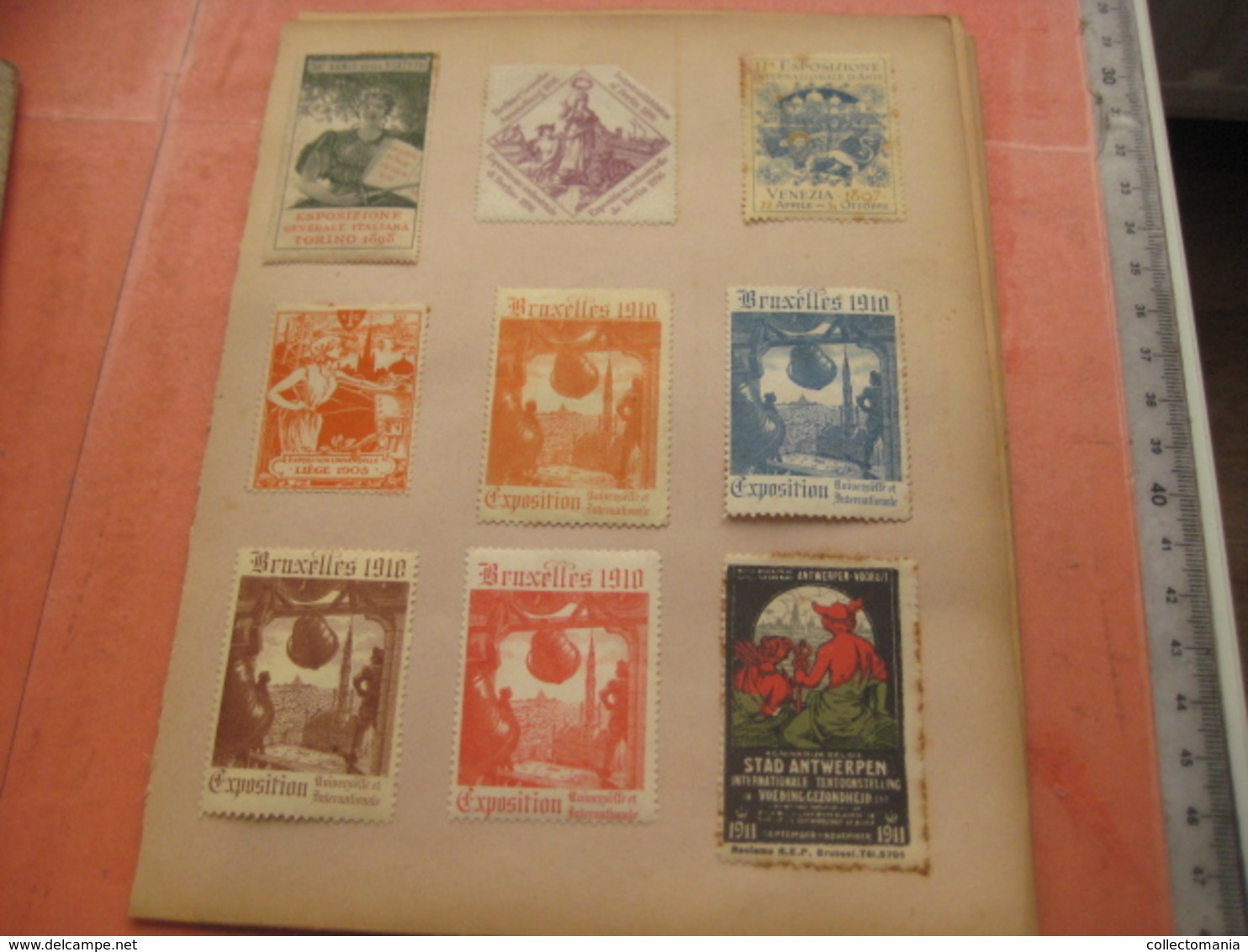 more than 100  PUB advertising poster stamps sluitzegels,small album, all scanned, cinderellas c1910à1920 reklamemarken