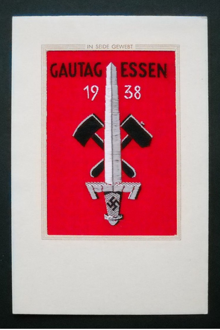 Seidenkarte "Gautag Der NSDAP In Essen 1938", Topzustand + Farbfrisch, Ungebraucht - Briefe U. Dokumente