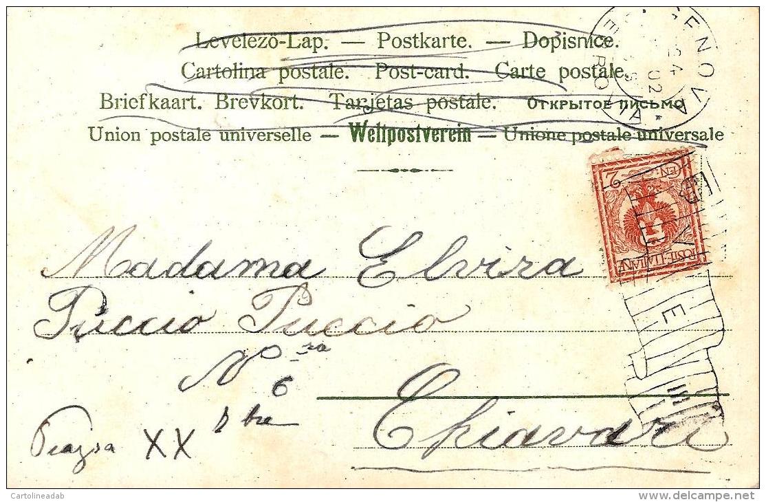 [DC11575] CPA - DONNA CON CAPPELLO FIORI - VOLTO FEMMINILE - Viaggiata 1902 - Old Postcard - Non Classificati