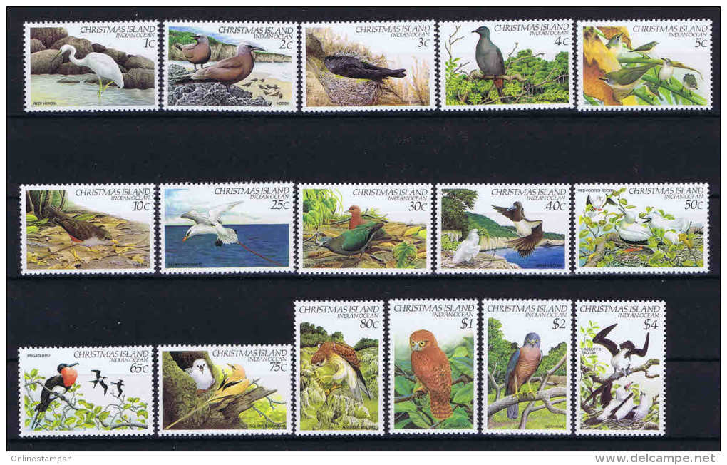 Christmas Island Definitives Birds 16v  SG 152/67 MI 154-69  MNH/** Birds - Andere & Zonder Classificatie