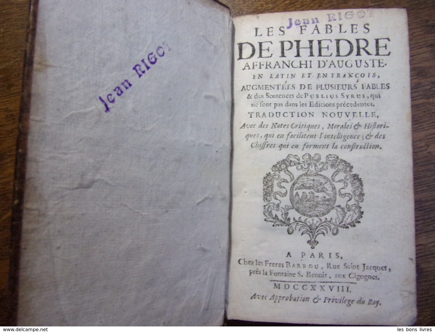LES FABLES DE PHÈDRE   Affranchi D'Auguste, En Latin & En Français - Tot De 18de Eeuw
