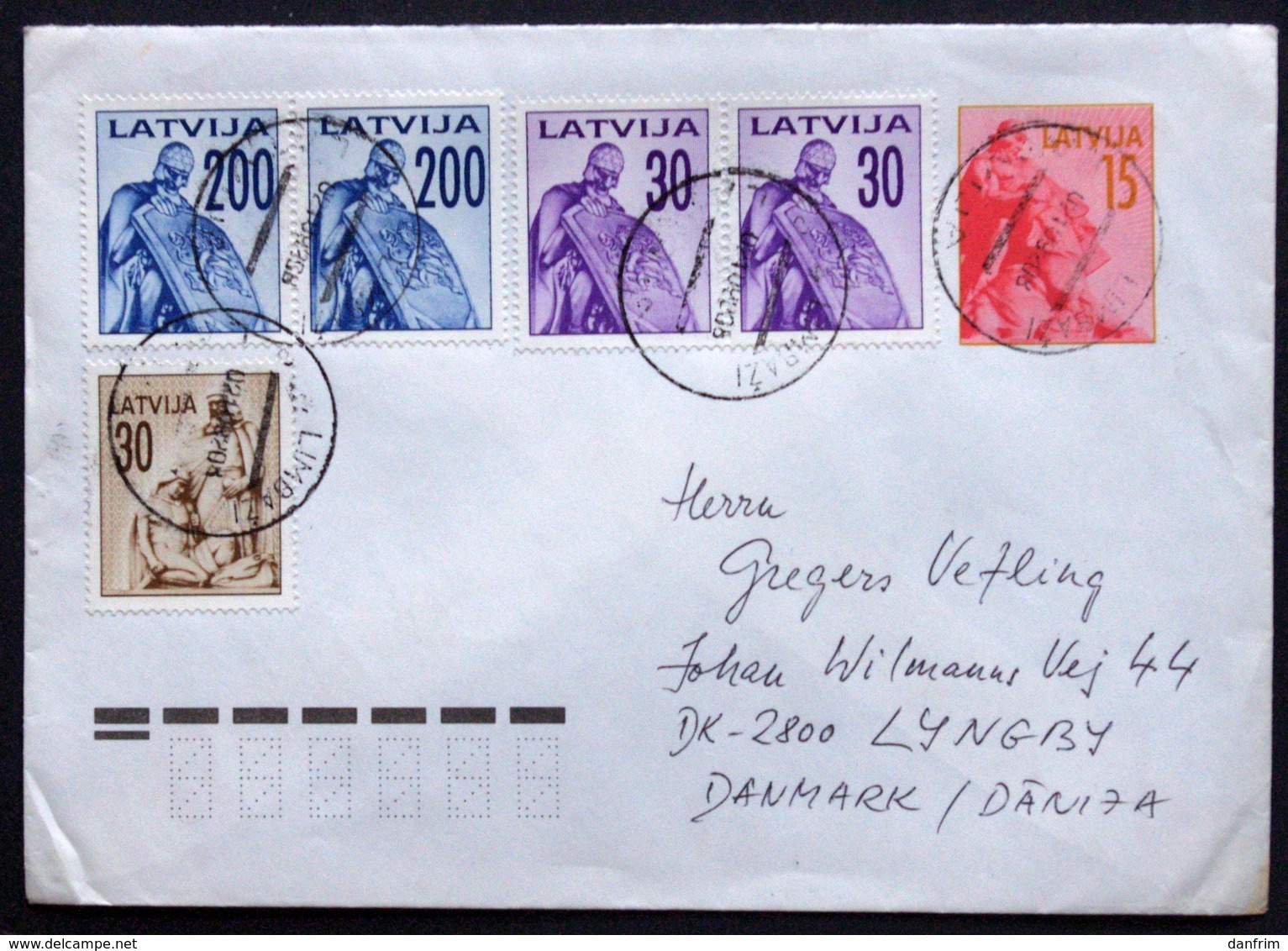 LATVIA 1992  Letter To Denmark  ( Lot 5695 ) - Latvia