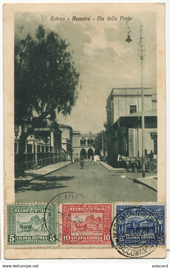 Asmara Via Della Posta P. IUsed 3 Stamps  Edit . Cicero - Erythrée