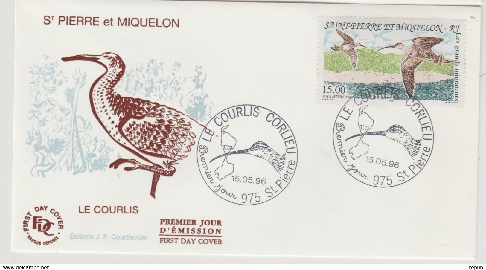 Saint Pierre Et Miquelon FDC 1996 Oiseaux PA75 - FDC