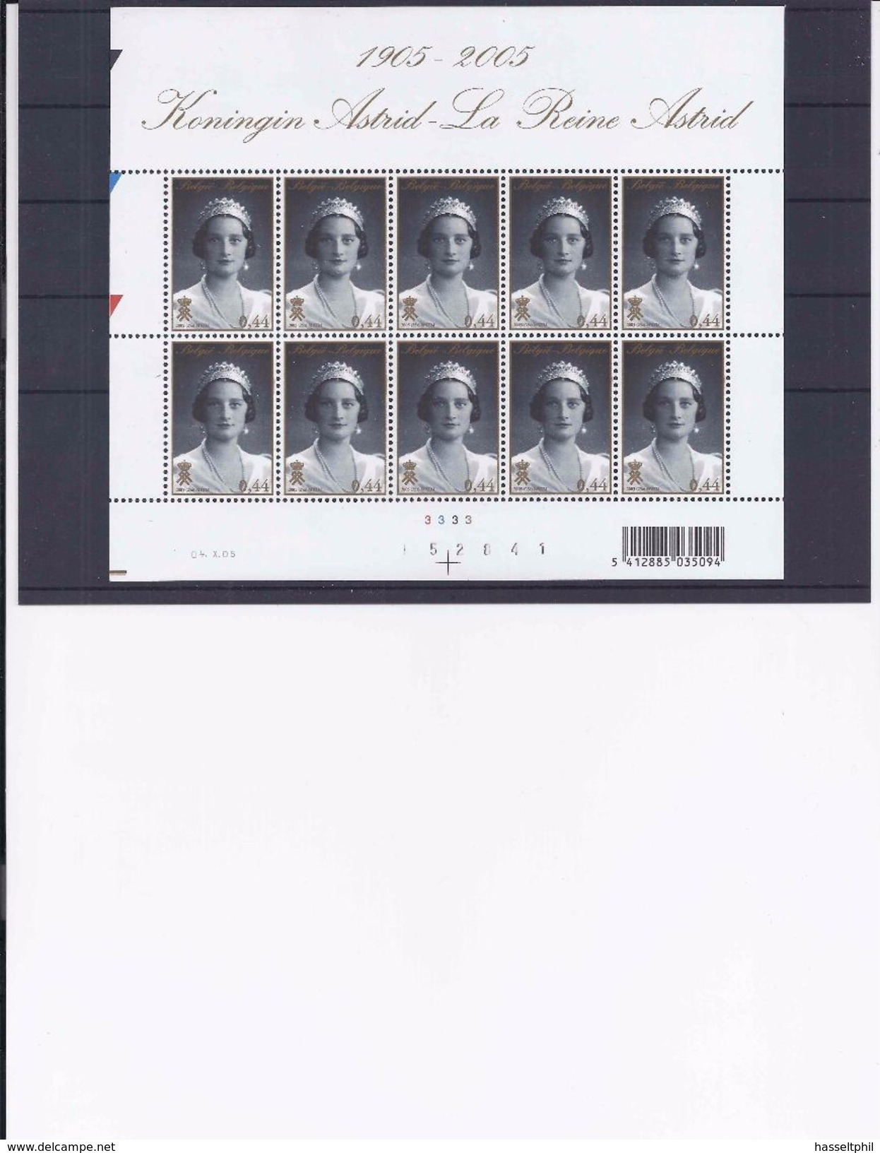 Belgie -Belgique 3468 Velletje Van 10 Postfris - Feuillet De 10 Timbres Neufs  -  Koningin Astrid - Non Classés