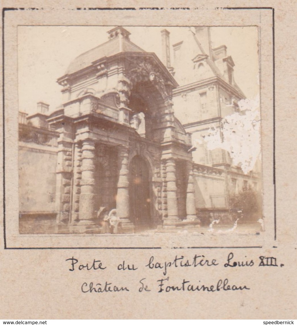 H14 Photo Stéréoscopique Recto-verso -vers 1900 Chateau Fontainebleau Cote Jardin Anglais Baptistere Louis XIII - Photos Stéréoscopiques