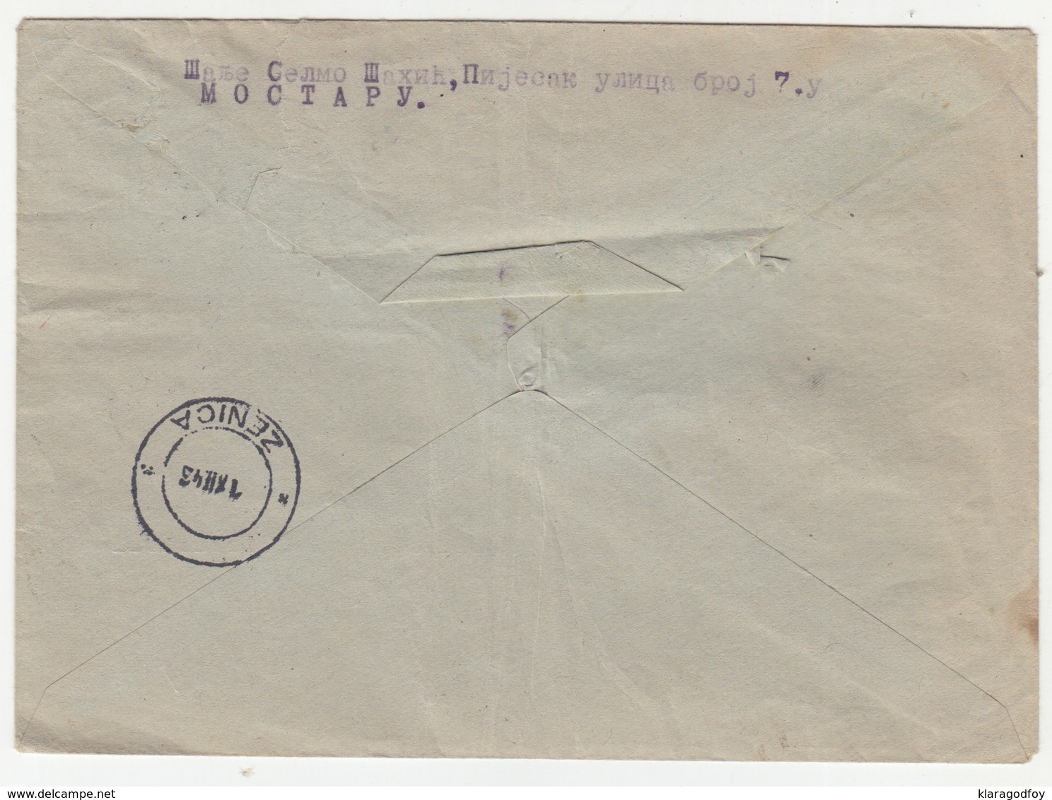 Yugoslavia, Letter Cover Express Registered Travelled 1946 Mostar To Zenica B180210 - Briefe U. Dokumente