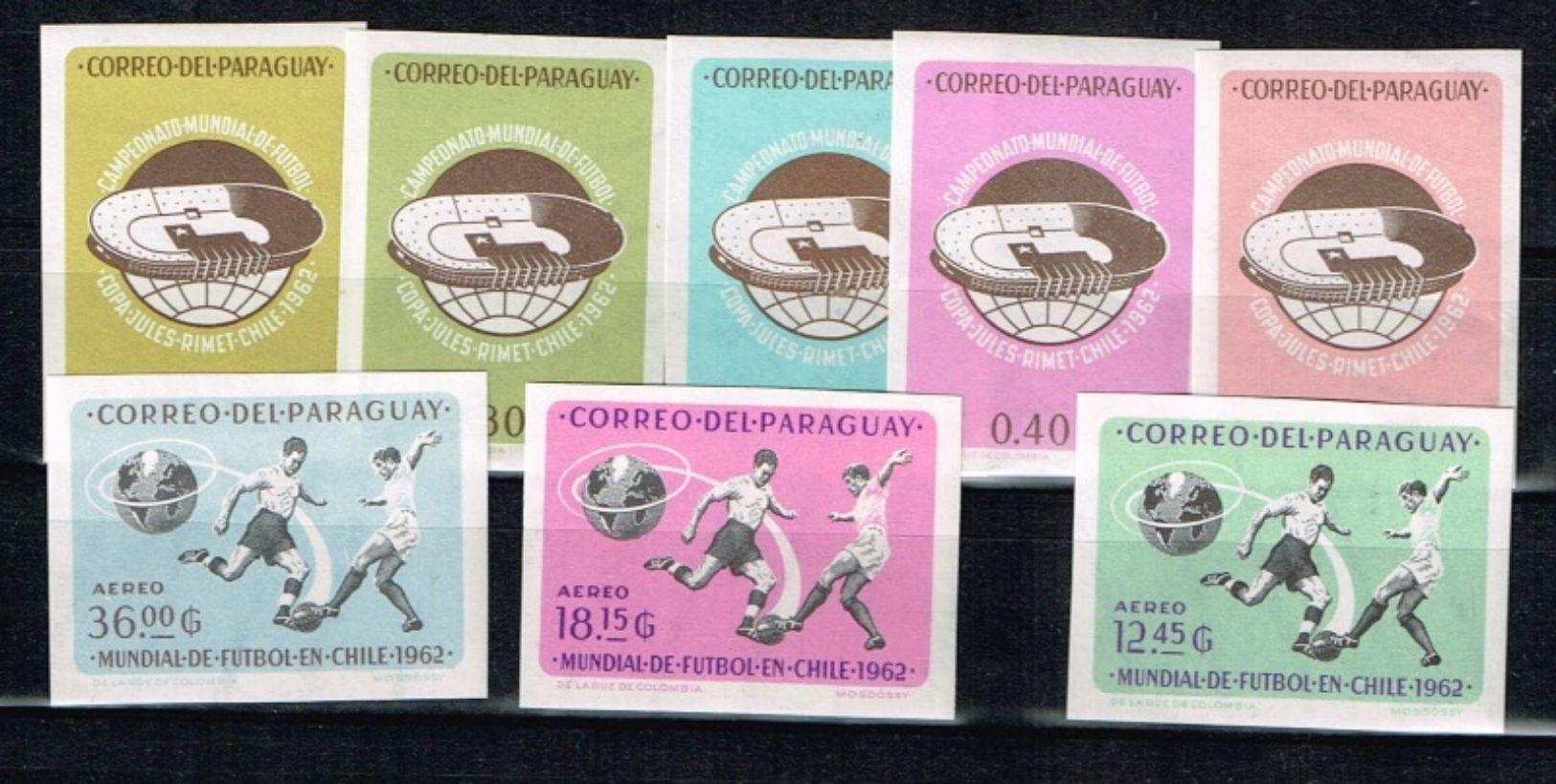 Paraguay.1962 World Cup.Soccer.Football.Fussball.Imperfor.MNH.** - 1962 – Chile