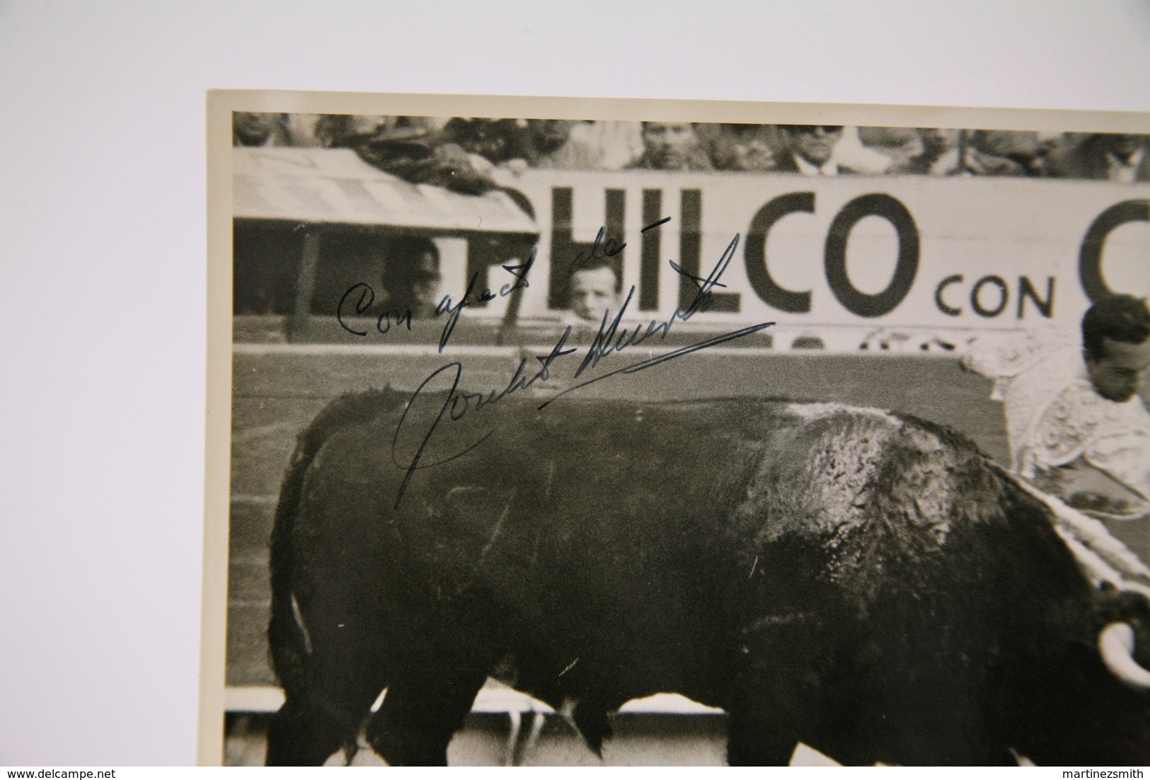 Vintage Bullfighting Real Press Photo With The Autograph Of The Bullfighter - Plaza Mexico - Joselito Huerta - Otros & Sin Clasificación