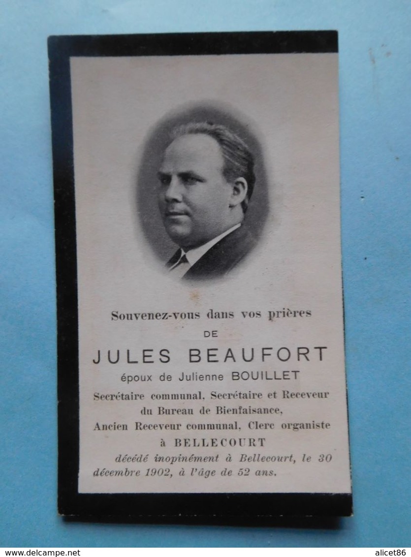 Décès Jules Beaufort  Bellecourt 1850 / 1902  Manage - Décès