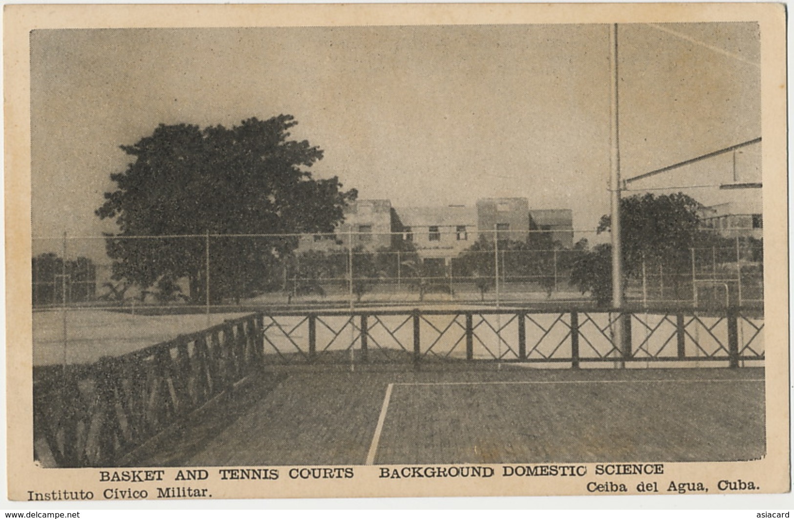 Basket And Tennis Court Instituto Civico Militar Ceiba Del Agua Basket Ball - Cuba