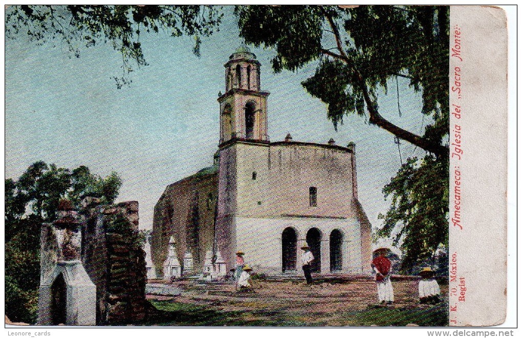 CPA.Mexique.Amecameca.Iglesia Del Sacro Monte.Animé Personnages. - Mexique