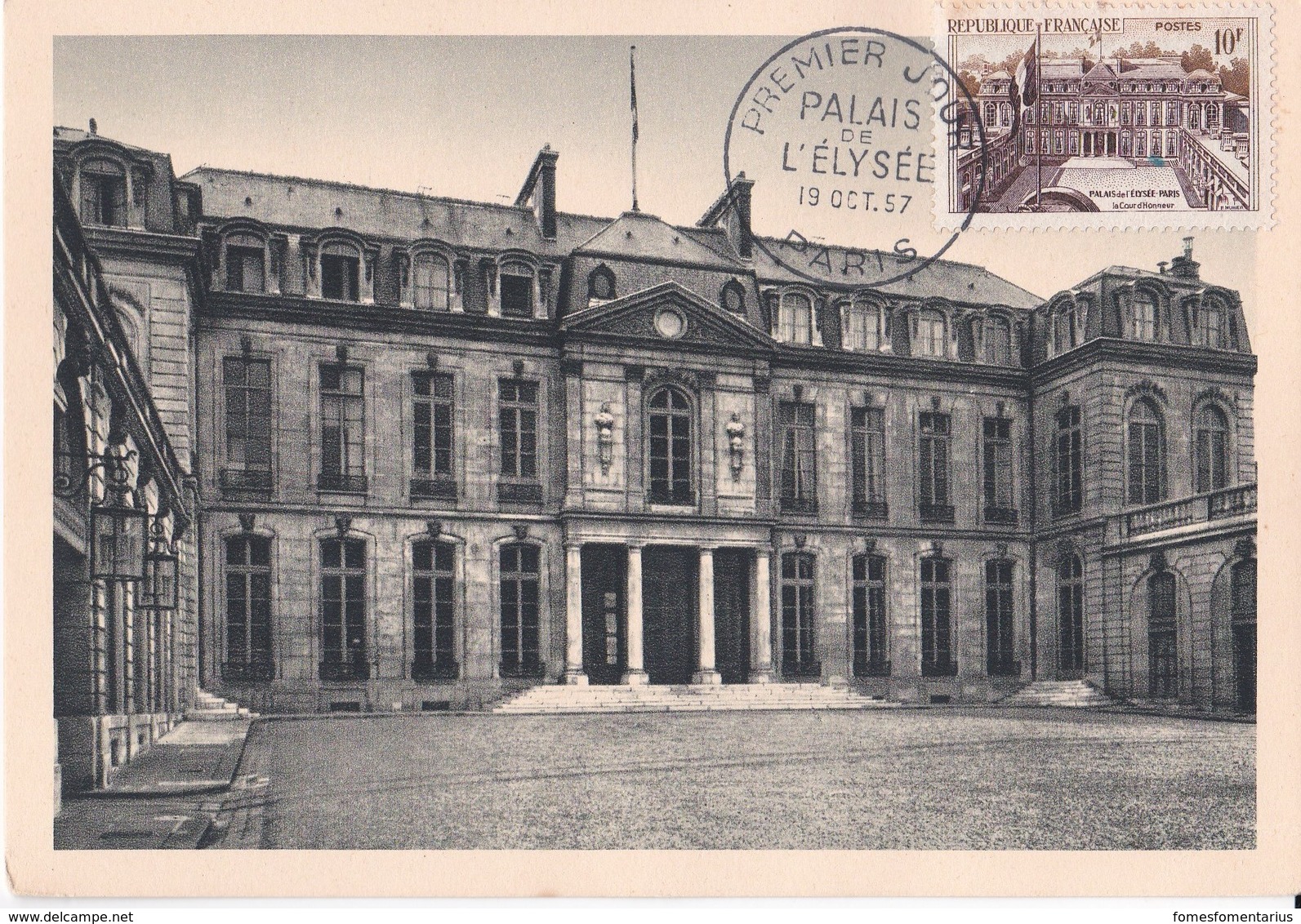 Carte Maximum Palais De L' Elysée - 1950-1959