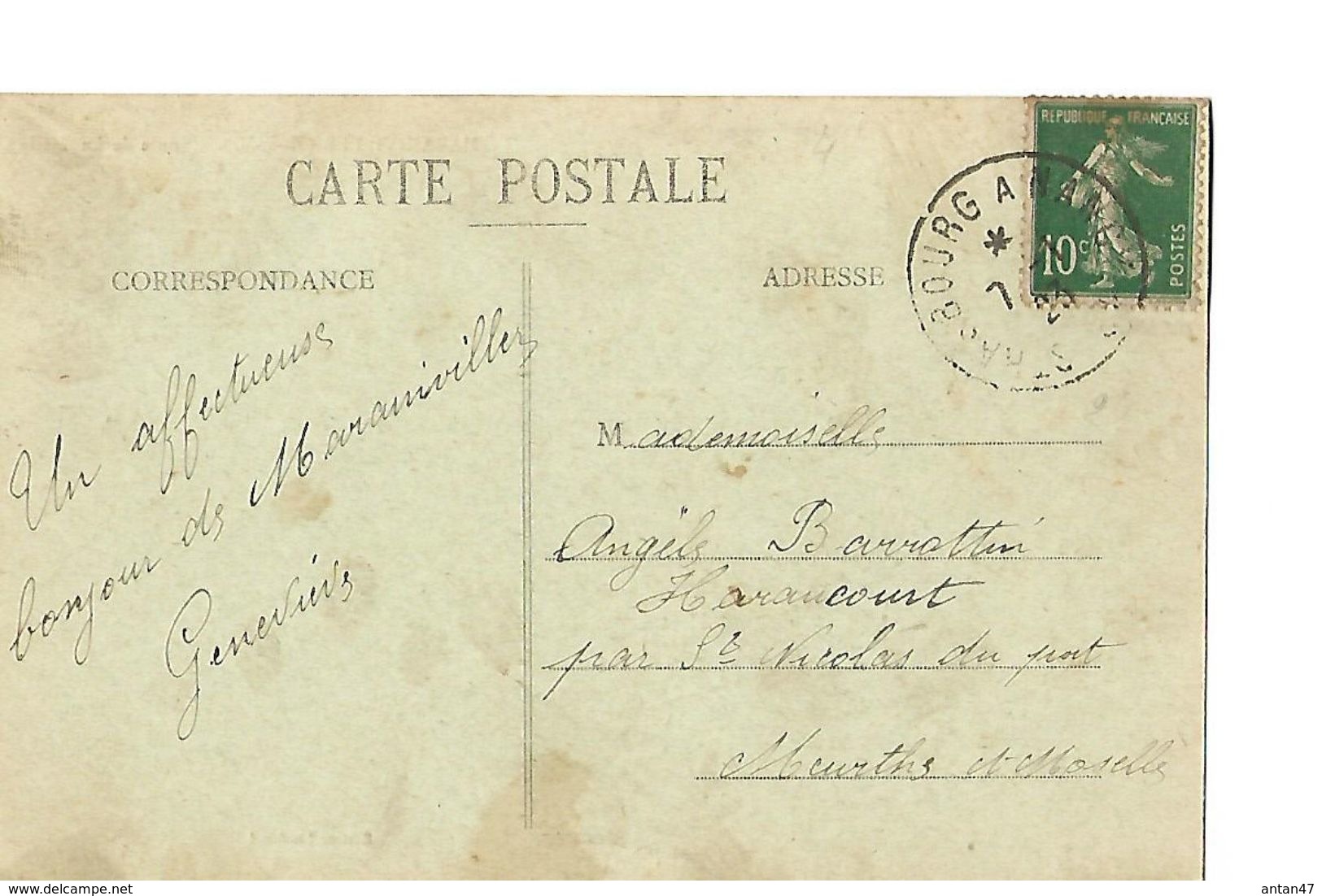 CPA / 54 Meurthe Et Moselle / MARAINVILLER / Route De Lunéville / 1923 - Autres & Non Classés